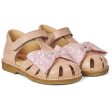 Angulus Sandal W. Bow And Velcro Peach Peach Glitter on Sale