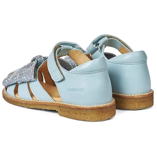 Angulus Sandal W. Bow And Velcro Mint Mint Glitter Sale