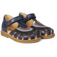 Angulus Sandal W. Rainbow And Velcro Navy Dark Green Blue Cognac Online Sale