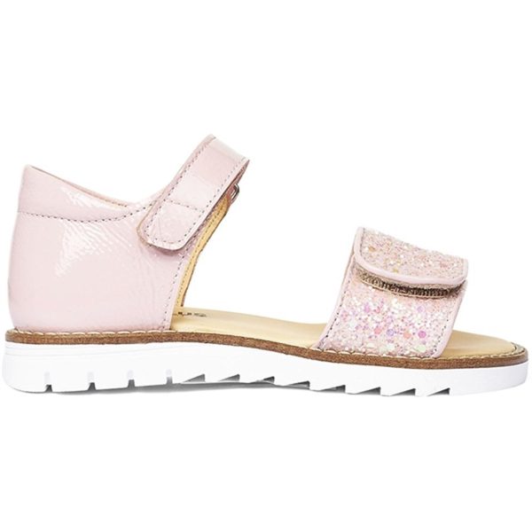 Angulus Sandal W. Velcro Rosa Rosa Glitter For Discount