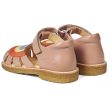 Angulus Sandal W. Rainbow And Velcro Dark Peach Coral Yellow Blue Supply