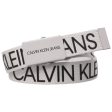 Calvin Klein Canvas Logo Belt Ghost Grey For Discount