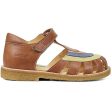 Angulus Sandal W. Rainbow And Velcro Cognac Yellow Blue Peach on Sale