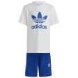 adidas Originals White   Blue Shorts Tee Set Online Hot Sale