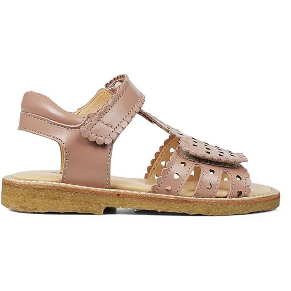 Angulus Sandal W. Velcro And Hearts Dark Peach Online now