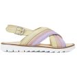 Angulus Sandal W. Open Toe And Buckle Lilac Peach Light Yellow Supply