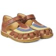 Angulus Sandal W. Rainbow And Velcro Cognac Yellow Blue Peach on Sale