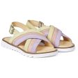 Angulus Sandal W. Open Toe And Buckle Lilac Peach Light Yellow Supply