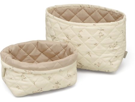 Cam Cam Copenhagen Quilted Storage Basket 2-pack Ashley, Latte Supply