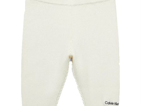 Calvin Klein Contrast Knitted Sweatpants Ivory Cheap