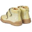 Angulus Starter Shoe W. Velcro And Glitter Details Light Yellow Light Yellow Glitter Hot on Sale