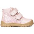 Angulus Starter Shoe W. Velcro And Glitter Details Peach Peach Glitter Online Sale