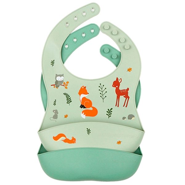 A Little Lovely Company Silicone Bib 2-pack Forest Friends Fashion