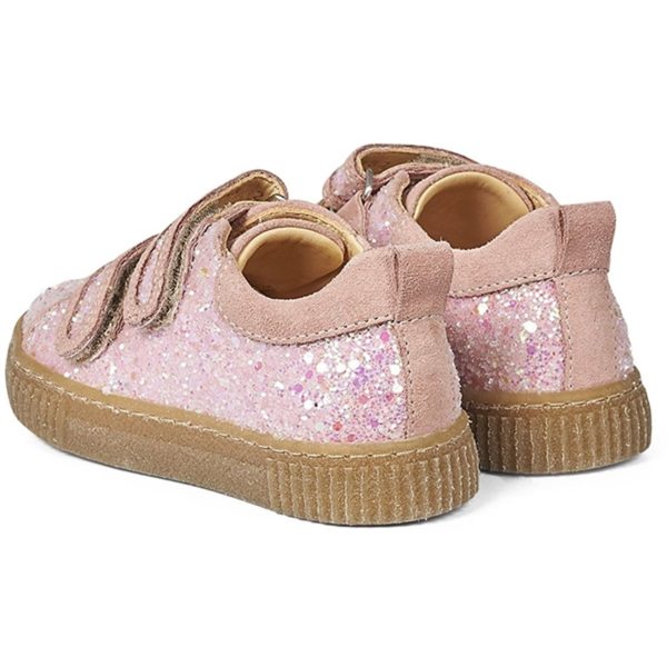 Angulus Glitter Sneaker W. Velcro Peach Rose Glitter Discount