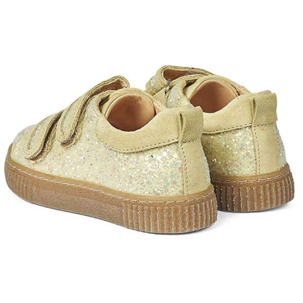 Angulus Glitter Sneaker M. Velcrolukning Lys Gul Glitter Lys Gul Online Hot Sale