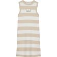 Calvin Klein Rib Dress Bright White Classic Beige Supply