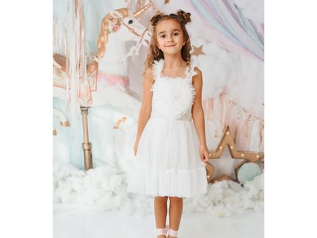 Dolly by Le Petit Heart Dress Lace Up Off White For Discount