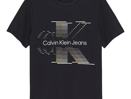 Calvin Klein Lined Monogram T-Shirt Black Online Hot Sale