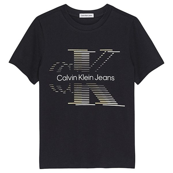 Calvin Klein Lined Monogram T-Shirt Black Online Hot Sale