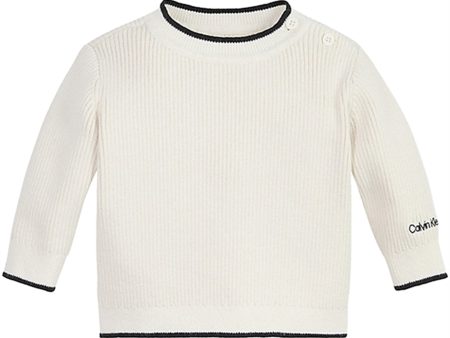 Calvin Klein Contrast Knit Ivory Discount