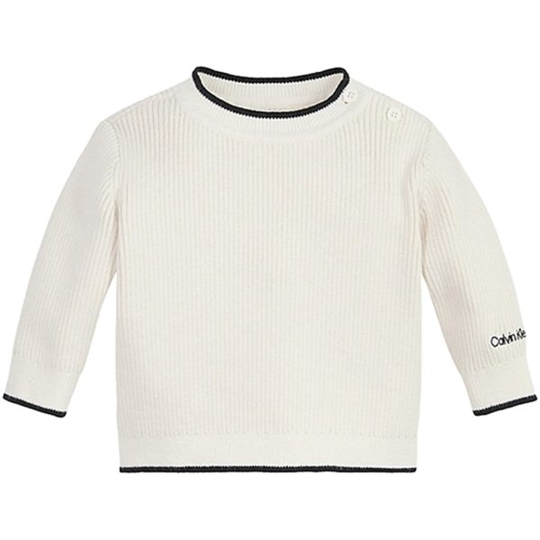 Calvin Klein Contrast Knit Ivory Discount