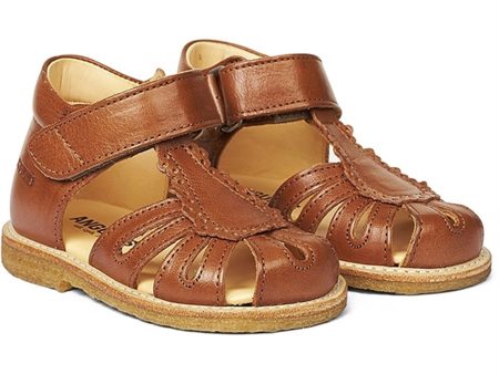 Angulus Starter Sandal W. Velcro Cognac Online now