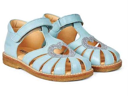 Angulus Hjerte Sandal W. Velcro Mint Mint Glitter on Sale