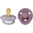 Bibs Colour Latex Symmetrical Pacifier 2-pack Fossil Grey Mauve Supply