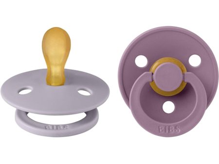 Bibs Colour Latex Symmetrical Pacifier 2-pack Fossil Grey Mauve Supply