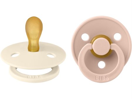 Bibs Colour Latex Symmetrical Pacifier 2-pack Ivory Blush on Sale