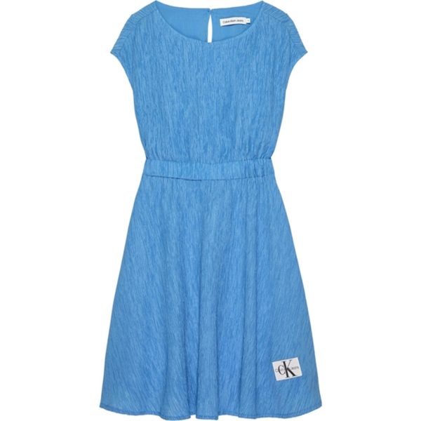 Calvin Klein Crinkle Fit Flare Dress Blue Crush Online Sale