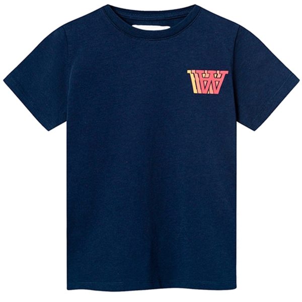 Wood Wood Navy Ola Logo T-shirt Hot on Sale