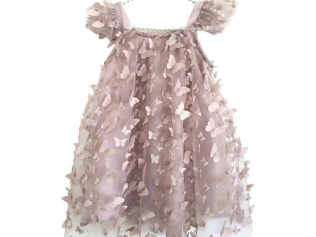 Dolly by Le Petit Tom Allover Butterflies Tutu Dress Mauve on Sale