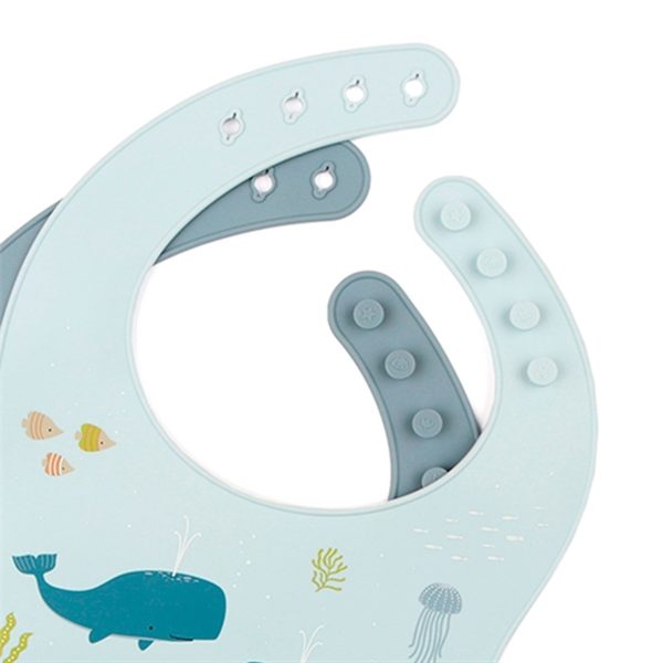 A Little Lovely Company Silicone Bib 2-pack Ocean Online