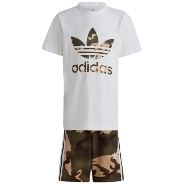 adidas Originals White Shorts Tee Set Online now