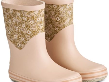 Wheat Rubber Boots Juno Pale Lilac Flowers For Sale