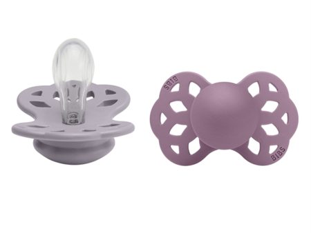 Bibs Infinity Silicone Symmetrical Bibs 2-pack Fossil Grey Mauve Online now