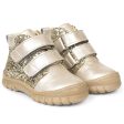 Angulus Beginner Shoes w Velcro Creme Champagne Glitter Online now