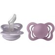 Bibs Couture Silicone Pacifier 2-pack Fossil Grey Mauve Hot on Sale