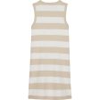 Calvin Klein Rib Dress Bright White Classic Beige Supply