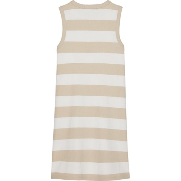 Calvin Klein Rib Dress Bright White Classic Beige Supply