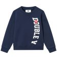 Wood Wood Navy Rod Spell Out Logo Sweatshirt Hot on Sale