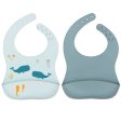 A Little Lovely Company Silicone Bib 2-pack Ocean Online