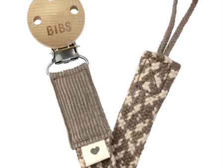 Bibs Pacifer Strap Dark Oak Vanilla Online