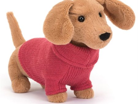 Jellycat Sweater Sausage Dog, Pink 14 cm Cheap