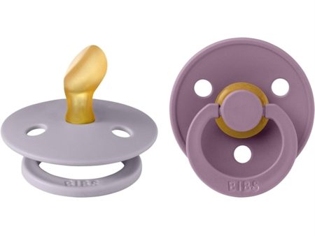 Bibs Colour Latex Anatomical Pacifier 2-pack Fossil Grey Mauve For Sale