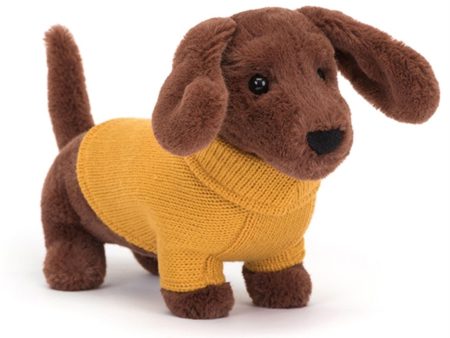 Jellycat Sweater Sausage Dog Yellow 14 cm Online