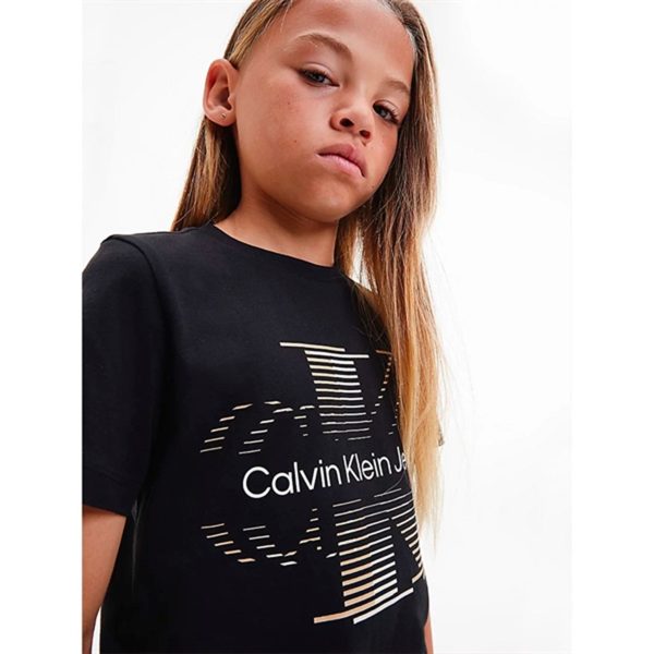 Calvin Klein Lined Monogram T-Shirt Black Online Hot Sale