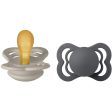 Bibs Supreme Latex Pacifier 2-pack Sand Iron Hot on Sale