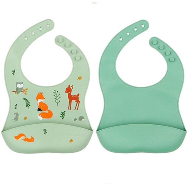 A Little Lovely Company Silicone Bib 2-pack Forest Friends Fashion